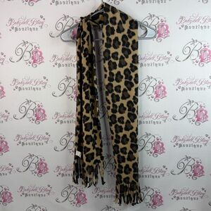 Old Navy scarf scarve tassel cheetah Leopard Print Scarf - Black and Tan